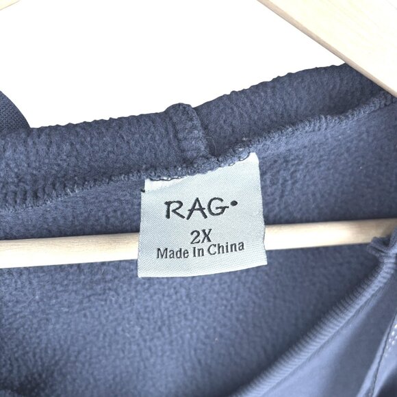 Blessed Navy Blue Hoodie With White Heart Elbow Patches & Kangaroo Pocket Polyes - Picture 2 of 8